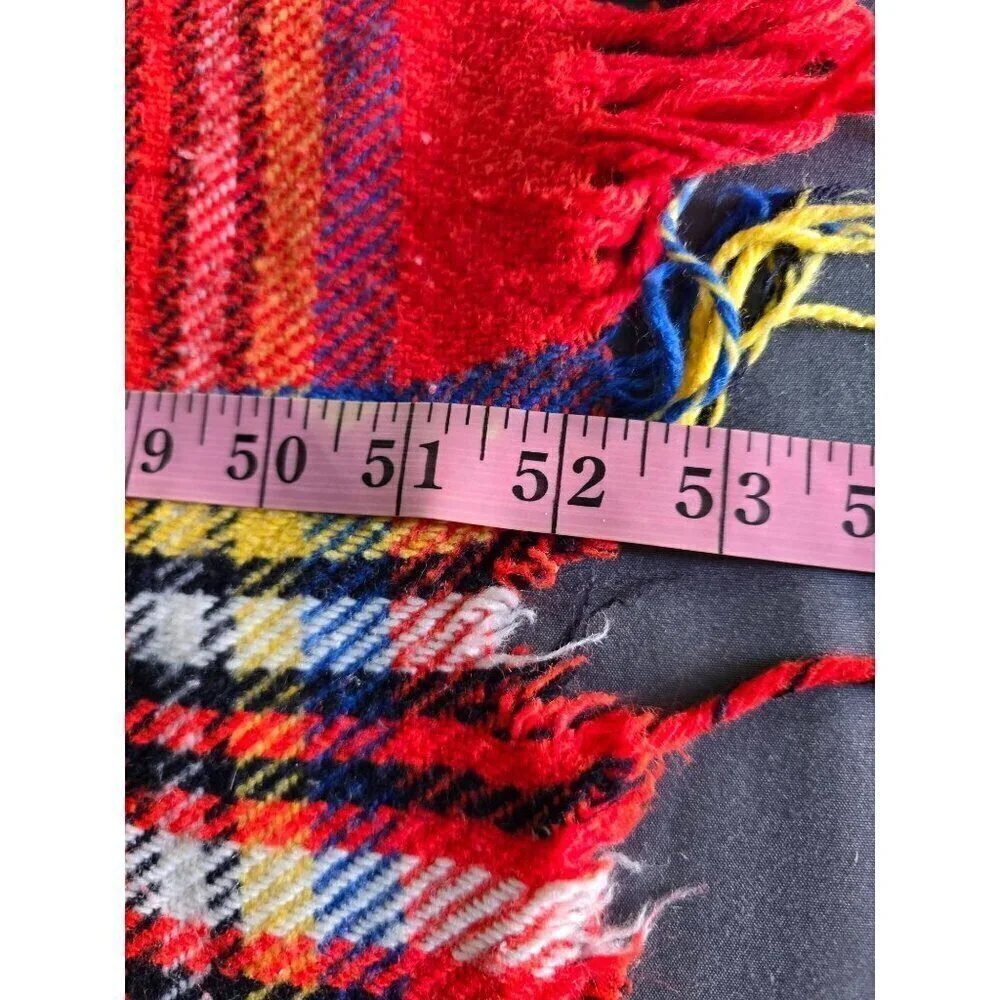 Vintage Red Tartan Plaid Highlander British Style Throw Blanket Couch Throw